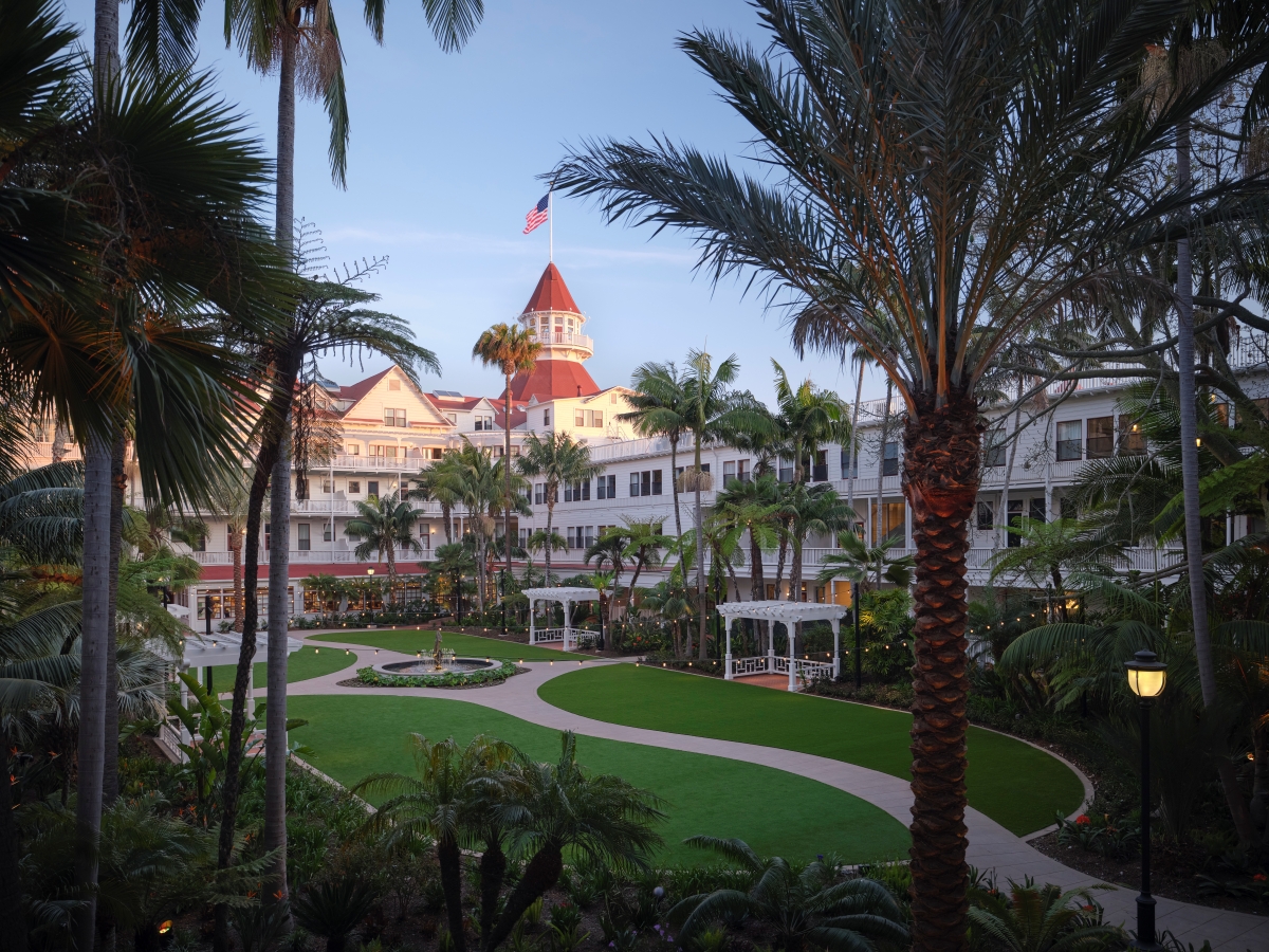 Hotel del Coronado - Victorian Garden at Sunset