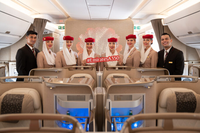Milestone Arrival: Emirates’ 1st Airbus A350 Lands in Bologna!