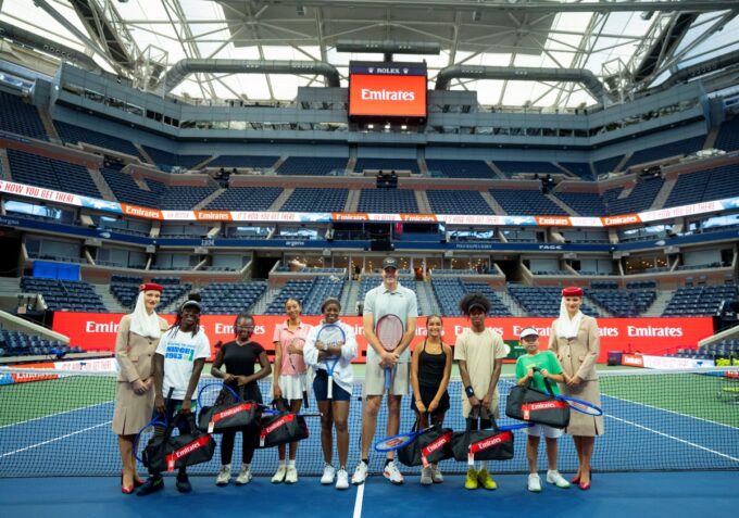 Emirates Hosts Kids’ Tennis Clinic with Sloane Stephens and John Isner at US Open