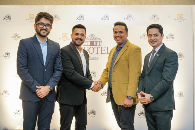 L to R Avinash Gangwani, Director, LKG Lifestyle LLP_ Rajesh Gangwani, Managing Director, LKG Lifestyle LLP_ Rajendra Joshi, Sayaji Hotels_ Sauvik Sur, Effotel by Sayaji, Sangli
