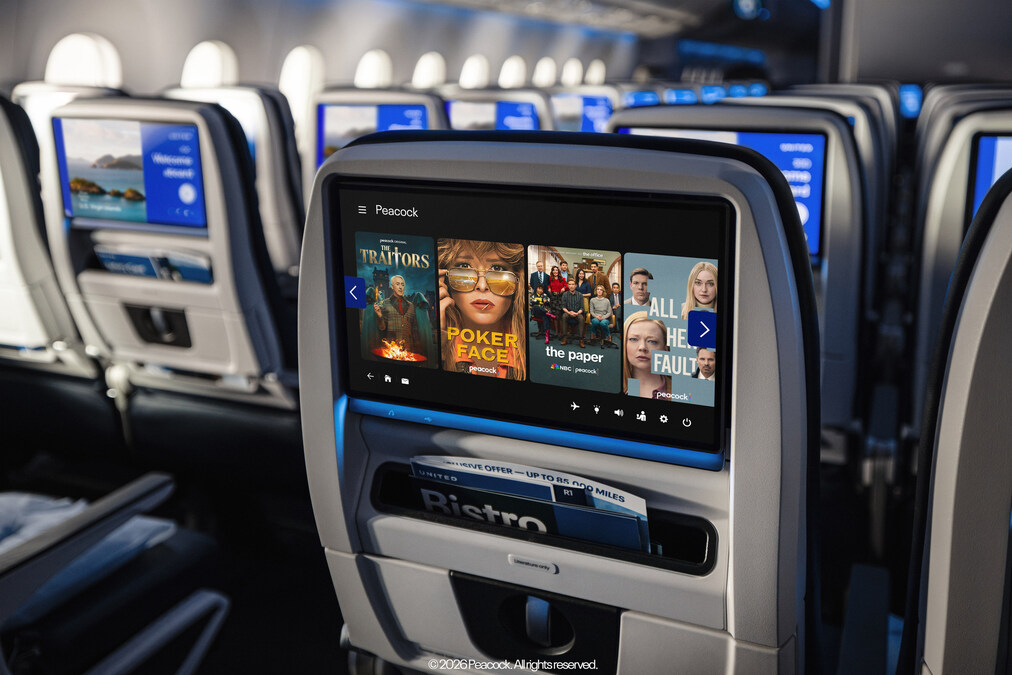United Airlines Launches Peacock Inflight Channel