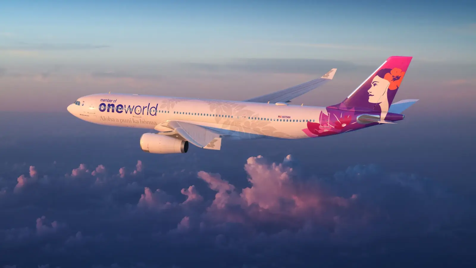 Hawaiian Airlines Unveils oneworld Livery