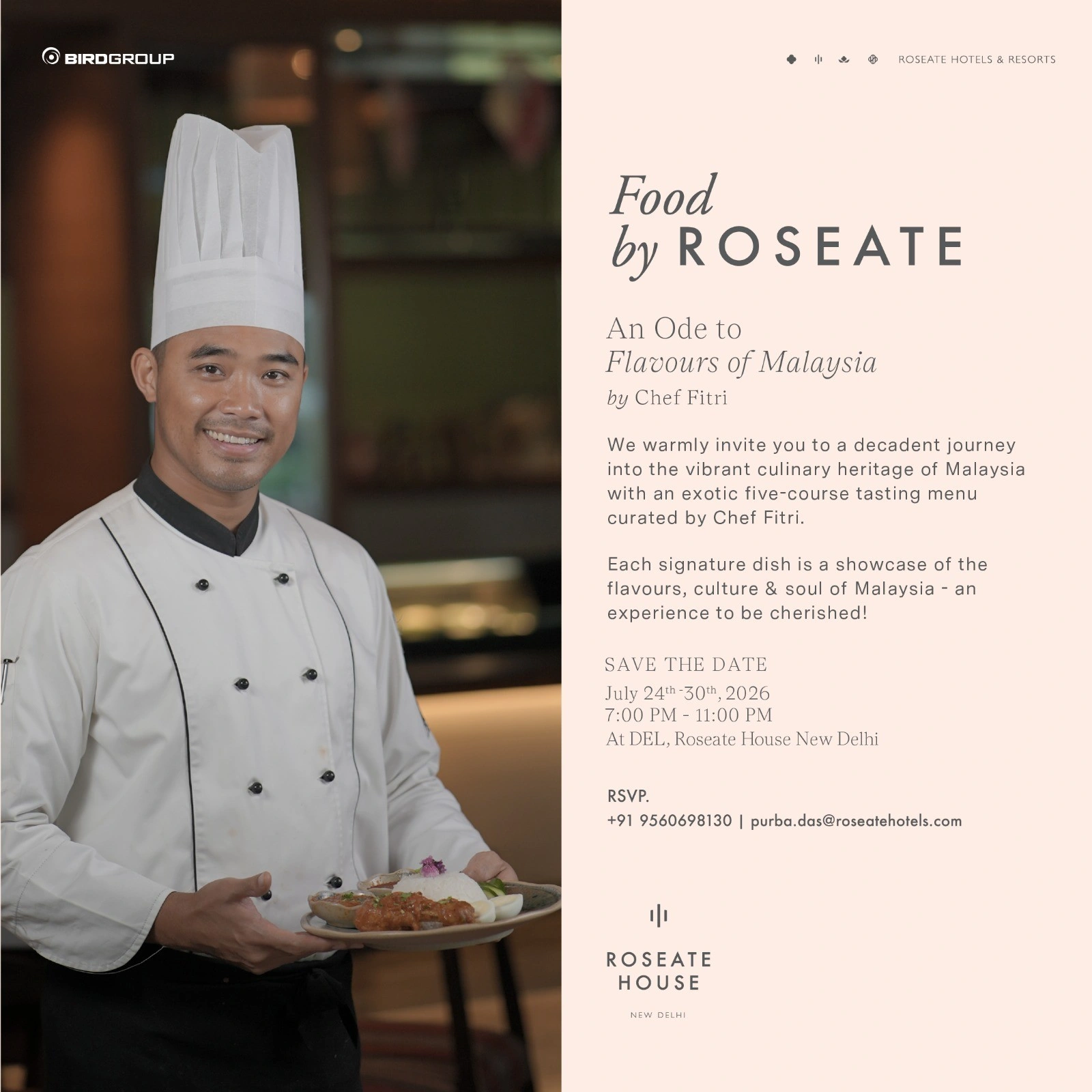 The Roseate New Delhi Hosts Malaysian Food Pop-Up at Chi Ni